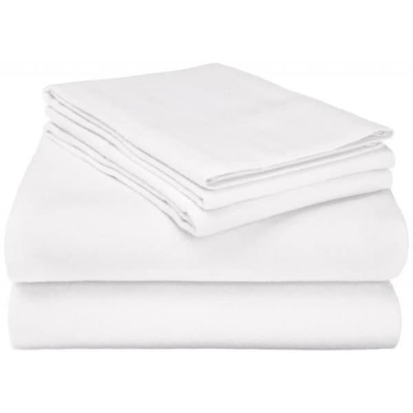 Superior Impressions by Luxor Treasures FLACKSH SLWH Cotton Flannel California King Sheet Set Solid; White FLACKSH SLWH - main